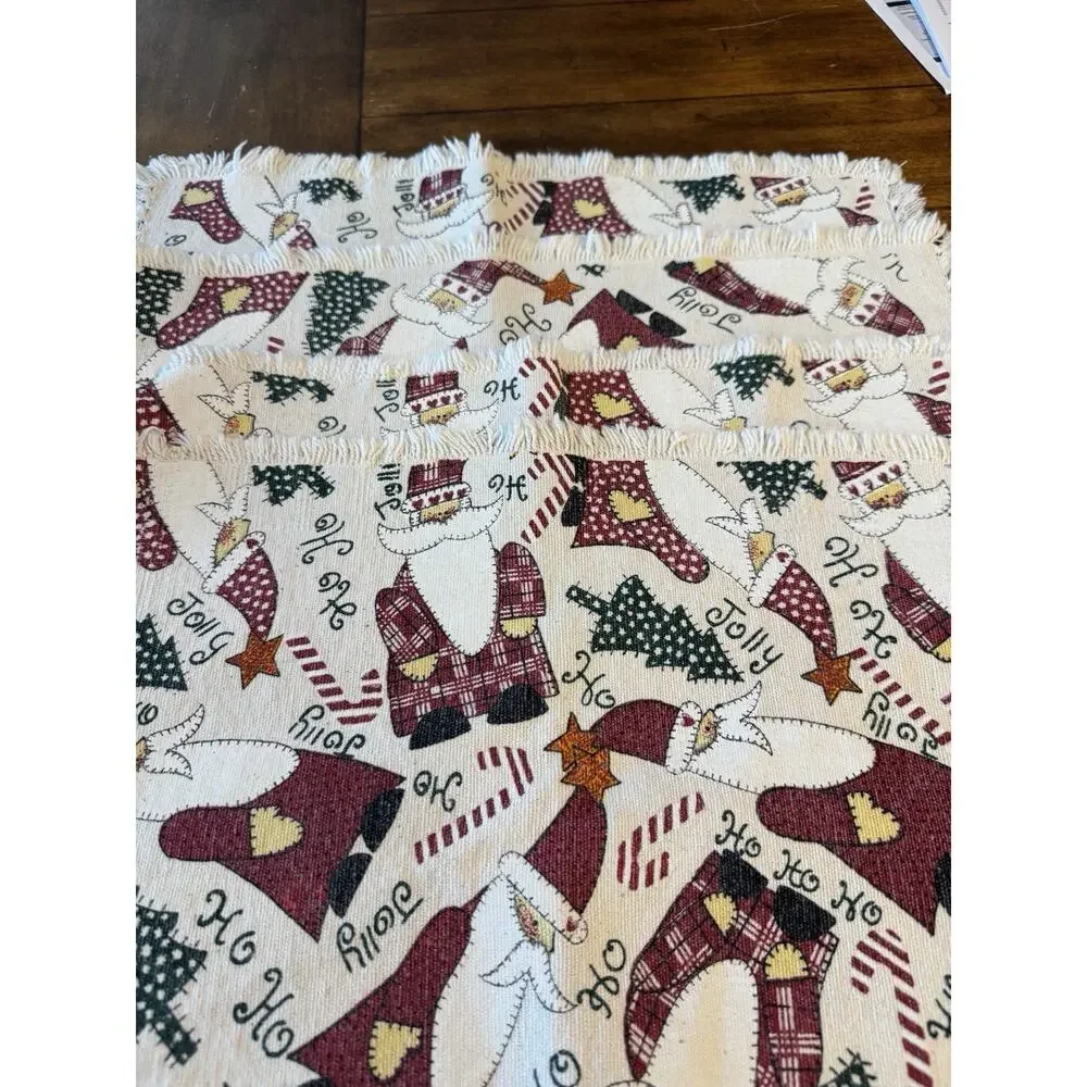 Christmas Placemats Tapestry Set of 4 Santa Hoho Jolly dinner